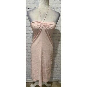 Theory Light pink Sleevless Midi dress with a knotted bodice Zip Back Size 6